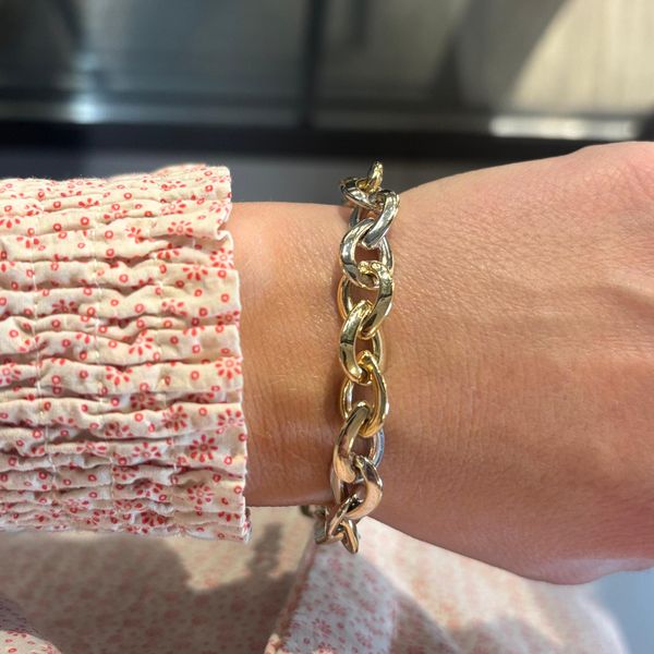 Hovedbilde Vintage armbånd i gult hvitt og roségull kraftig ...